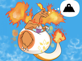 3_fingers 3_toes ambiguous_gender anthro big_diaper blush blush_lines claws clean_diaper clothed clothing diaper diaper_only feet finger_claws fingers fire flaming_hair flaming_wings huge_diaper orange_body orange_sclera pseudo_hair sky_background snaggle_tooth solo spots thought_bubble toe_claws toes topless unusual_anatomy unusual_wings wavy_mouth wearing_diaper white_body wings yellow_spots srbunny649 nintendo pokemon generation_8_pokemon gigantamax_charizard gigantamax_pokemon pokemon_(species) hi_res