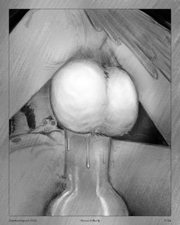 anthro balls bodily_fluids border cum duo feathers genital_fluids genitals glowing glowing_balls glowing_genitalia male male/male male_penetrated male_penetrating male_penetrating_male nipples penetration penile penile_penetration penis penis_in_penis sex spiral spiral_eyes tail urethral urethral_penetration sharkinthepark avian bird owl 2026 4:5 absurd_res comic greyscale hi_res monochrome