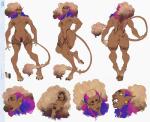 bisexual_pride_colors blue_eyes breasts digitigrade female hair humanoid_pointy_ears lgbt_pride mane muscular muscular_female pointy_ears pride_colors purple_hair tan_hair tattoo fydbac leona_lorin animal_humanoid felid humanoid lion mammal pantherine absurd_res hi_res