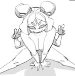 4_arms 5_eyes 5_fingers breasts female female_humanoid fingers front_view gesture hair hair_bun hand_gesture multi_arm multi_eye multi_limb noseless simple_background smile solo spread_legs spreading v_sign rekkadraws undertale undertale_(series) muffet animal_humanoid arachnid arachnid_humanoid arthropod arthropod_humanoid humanoid spider_humanoid 2024 digital_drawing_(artwork) digital_media_(artwork) greyscale guide_lines monochrome portrait sketch three-quarter_portrait