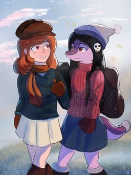 Rating: s
ID: 5731973
Date: 2025-07-24 18:30:21 -0400
Status: active
Score: 4
2024 3:4 abstract_background accessory anthro arsenic_iii backpack beanie black_hair bottomwear cavemanon_studios child claire_(snoot_game) clothing deadassspider digital_drawing_(artwork) digital_media_(artwork) dinosaur duo eyelashes female freckled_face freckles hadrosaurid hair hair_accessory hairpin handwear hat headgear headwear hi_res human light-skinned_female light_body light_skin long_hair long_tail mammal megan_(snoot_game) mittens multicolored_body multicolored_scales orange_hair orange_scarf ornithischian ornithopod outside parasaurolophus prehistoric_species purple_body purple_scales red_eyes reptile scales scalie scarf skirt smile snoot_game snout sweater tail topwear two_tone_body two_tone_scales winter_clothing winter_coat winter_hat young young_anthro young_female young_human post #5731973