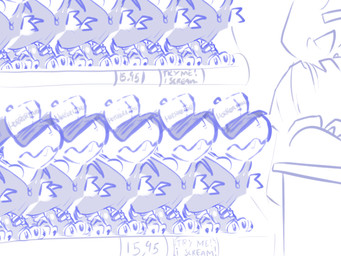 anthro clothing electricity hat headgear headwear lightning male plushie shelf spinater goosebumps anon creep!anon creep_(goosebumps) lizard reptile scalie 4:3 blue_and_white monochrome