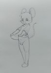 anthro breath clothed clothing fur genitals male no_underwear panting penis shota simple_background smile solo young young_anthro young_male kai_oshima mammal mouse murid murine rodent hi_res