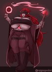 big_breasts breasts female hair huge_breasts magic monster_girl_(genre) not_furry red_hair spellcasting thick_thighs reygunpocket_(artist) cloud_meadow cyclops humanoid absurd_res hi_res monochrome