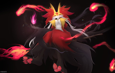 4_toes :3 anthro anthrofied arm_tuft big_breasts big_ears big_tail biped black_background black_body black_fur black_tail breast_curtains breasts cheek_tuft claws elemental_manipulation eye_markings facial_markings facial_tuft feet female female_anthro fingers fire fire_manipulation forehead_markings front_view fur head_markings humanoid_hands inner_ear_fluff kemono looking_at_viewer low-angle_view magic magic_user markings monotone_tail multicolored_body multicolored_fur navel nude nude_anthro nude_female pawpads paws pink_pawpads plantigrade_pawpads pokemorph pseudo_clothing red_body red_eyes red_fur red_inner_ear_fluff red_markings shoulder_tuft simple_background sitting smile solo tail thick_thighs toe_claws toes tuft white_body white_fur wide_hips yellow_body yellow_ears yellow_fur yellow_inner_ear yimoon640 nintendo pokemon pokemon_legends_z-a canid canine generation_9_pokemon mammal mega_delphox mega_evolution pokemon_(species) 2025 absurd_res colored digital_drawing_(artwork) digital_media_(artwork) full-length_portrait hi_res portrait shaded signature