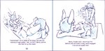 5_fingers anthro balls bathing bathing_together biped duo female fingers genitals hair male navel nude partially_submerged text water young young_anthro young_female young_male aogami becky_(doomhelm) chris_(doomhelm) lagomorph leporid mammal rabbit absurd_res comic english_text hi_res monochrome