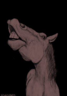 feral male realistic_feral solo teeth_showing stinkfingerz equid equine horse mammal