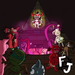 after_sex after_tentacle_sex altar ambiguous_gender anthro big_breasts bodily_fluids both_sexes_in_same_situation breasts candlelight clothing cum cum_covered_penis cum_drip cum_from_ass cum_from_vagina cum_in_ass cum_in_mouth cum_in_vagina cum_inflated_belly cum_inflation cum_inside cum_on_face dripping exhausted female fucked_silly genital_fluids group heart_symbol imminent_sex imminent_tentacle_sex incense_burner inflation inverted_nipples levitating lifting_another light male nipples nude nude_female nude_male offscreen_sex robe sweat sweatdrop temple tentacle_pit tentacles waiting_in_line flacker01 cult_of_the_lamb massive_monster_(studio) follower_(cult_of_the_lamb) heket_(cult_of_the_lamb) leshy_(cult_of_the_lamb) ambiguous_species amphibian bagworm demon domestic_pig equid equine frog horse humanoid lagomorph leporid mammal rabbit suid suine sus_(pig) hi_res