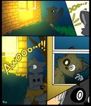 anthro awoo interrogation male solo sound_effects surprise alexboom11 alexboom_(artist) domestic_cat felid feline felis mammal undead zombie absurd_res comic hi_res