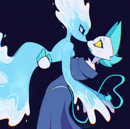 anthro biped blue_body blue_clothing blue_dress blue_fur clothing dress duo female female/female floating_hands fur no_pupils nose_to_nose open_mouth water white_body white_fur wide_eyed tartifondue deltarune undertale_(series) miss_mizzle tasque_manager darkner elemental_creature felid feline mammal mizzle_(deltarune) robot_anthro water_creature 2025 digital_media_(artwork) hi_res
