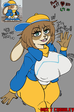 5_fingers anthro bangs big_breasts blue_eyes breasts brown_body clothing curvy_figure eyelashes female female_anthro fingers hat headgear headwear looking_at_viewer mature_female solo voluptuous_anthro voluptuous_female rosededax how_to_be_cool peeb_(piemations) lagomorph leporid mammal rabbit 2026 2:3 absurd_res hi_res