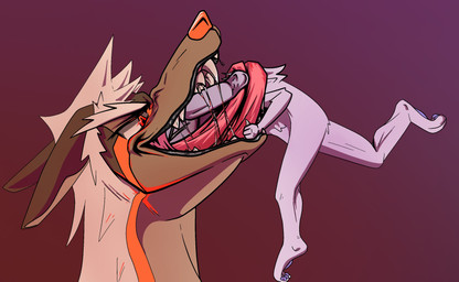 andromorph andromorph/male anthro big_ears bodily_fluids chaps dripping duo ears_back evil_grin feet feral fluffy fur hair happy intersex intersex/male interspecies licking male male/male mouth_shot nude open_mouth orange_body orange_eyes pawpads paws penetration pivoted_ears rabbit_ears red_eyes saliva saliva_drip saliva_string sharp_teeth simple_background smile squirming struggling struggling_prey struggling_to_fit swallowing tan_body teeth tongue tongue_out vore white_body white_fur blujy fluff_(blujy) jay_(blujy) animal_humanoid canid canine domestic_rabbit humanoid hybrid lagomorph lagomorph_humanoid leporid leporid_humanoid mammal mammal_humanoid oryctolagus rabbit rabbit_humanoid 2025 colored digital_drawing_(artwork) digital_media_(artwork) hi_res shaded