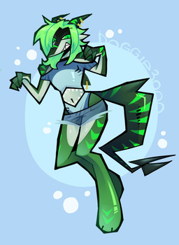 anthro big_butt big_tail blue_background blue_clothing blue_wall bottomwear butt claws clothing cute_fangs ear_piercing fangs femboy fin fin_piercing food fruit furgonomic_piercing furgonomics gradient_body green_body green_eyes green_hair hair lime lime_eyes lime_green male paws piercing plant shark_fin shark_teeth shorts simple_background solo striped_body stripes swimming swimwear tail teeth doggie3000 grenzeshark animal_humanoid aquatic aquatic_humanoid fish fish_humanoid humanoid requiem_shark shark shark_humanoid tiger_shark absurd_res digital_media_(artwork) full-length_portrait hi_res portrait