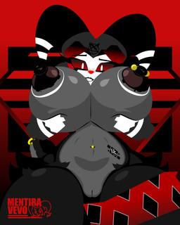 areola barbell_piercing big_areola blotchy_areola breasts diamond_(marking) eyelashes female grey_body holding_breast horn long_eyelashes looking_at_viewer markings navel navel_piercing nipple_dip nipple_piercing nipples occult_symbol pentagram piercing slim smile solo symbol tail tattoo mentiravevo fan_character demon humanoid 4:5 absurd_res hi_res