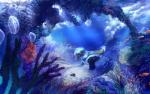 blue_hair detailed_background feral fin hair solo tropical underwater water ostinlein ambient_coral ambient_jellyfish ambient_sealife anthozoan cnidarian coral fish jellyfish mammal marine medusozoan pinniped seal 2017 hi_res