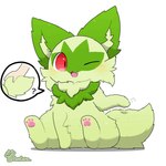 3_toes :3 ambiguous_feral ambiguous_gender cheek_tuft chest_tuft cute_fangs disembodied_hand duo facial_markings facial_tuft featureless_crotch feet feral fluffy fluffy_tail front_view fur green_body green_ears green_fur green_inner_ear green_inner_ear_fluff green_tail hand_on_tail head_markings hindpaw inner_ear_fluff inviting kemono looking_at_viewer markings mask_(marking) monotone_tail multicolored_body multicolored_fur neck_tuft one_eye_closed one_fang open_:3 open_mouth pawpads paws petting pink_pawpads pupils question_mark red_eyes semi-anthro simple_background sitting solo_focus speech_bubble tail toes tuft two_tone_body two_tone_fur white_background wink winter_pelt tontaro nintendo pokemon felid feline generation_9_pokemon human mammal pokemon_(species) sprigatito 1:1 2d_animation animated colored digital_media_(artwork) frame_by_frame full-length_portrait loop pictographics portrait seamless_loop shaded short_playtime signature simple_shading