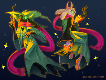 3_toes anthro black_body black_fur black_sleeves claws clothing eyewear feet fur glasses green_clothing green_hat green_headwear green_robe hat headgear headwear heart_clothing heart_symbol magic magic_user male pawpads paws pink_pawpads pink_scarf robe scarf solo toe_claws toes white_body white_fur wizard_hat greenmaneheart deltarune undertale_(series) ralsei bovid caprine goat mammal 4:3 absurd_res hi_res multiple_images