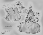 anthro anus ball_bulge balls big_balls big_butt big_penis bodily_fluids butt cloven_hooves cock_vore crossed_legs cum cum_vore dialogue digestion foreskin genital_fluids genitals hooves huge_balls huge_penis hyper hyper_balls hyper_genitalia hyper_penis inside_balls inside_penis male mass_vore masturbation onomatopoeia penile penis precum puffy_anus rubbing_penis short_stack sitting_on_balls solo_focus sound_effects spade_tail sweat sweaty_balls sweaty_genitalia tail text vore 1mp prince_gamon(1mp) bovid caprine cyclops demon goat imp mammal digital_media_(artwork) english_text hi_res monochrome sketch sketch_page