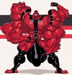 4_eyes abs armwear big_bulge big_muscles big_pecs bulge clothing dime feet flexing flexing_bicep genitals gloves hand_on_bulge hand_on_hip handwear huge_bulge huge_muscles hyper hyper_bulge hyper_genitalia latex latex_armwear latex_clothing latex_gloves latex_handwear latex_legwear latex_stockings legwear male multi_arm multi_eye multi_limb muscular muscular_humanoid muscular_male nipples not_furry pecs red_body red_skin simple_background smile solo stockings remert ben_10 cartoon_network four_arms_(ben_10) alien alien_humanoid humanoid mammal tetramand colored digital_media_(artwork) hi_res