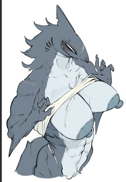 abs anthro big_breasts breasts female huge_breasts muscular muscular_female naughty_face nipples non-mammal_breasts non-mammal_nipples presenting presenting_breasts simple_background white_background 9999gpera fish marine shark hi_res