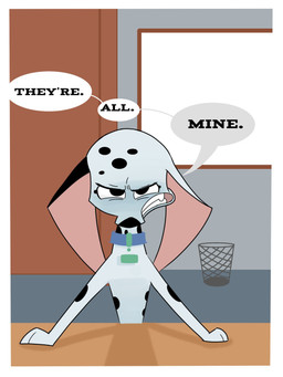 angry bared_teeth black_spots female feral fur growling heterochromatic_ears markings screencap_redraw solo speech_bubble spots spotted_body spotted_fur teeth white_body white_fur seisai1751 101_dalmatian_street 101_dalmatians disney delilah_(101_dalmatians) canid canine canis dalmatian domestic_dog mammal 3:4 hi_res