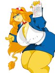 anthro big_breasts bottomwear breasts cleavage clothed clothing curvy_figure eyewear female glasses huge_breasts jewelry mature_anthro mature_female necklace nipple_outline skirt solo thick_thighs voluptuous kskillz mrs._bull bovid bovine cattle mammal absurd_res hi_res