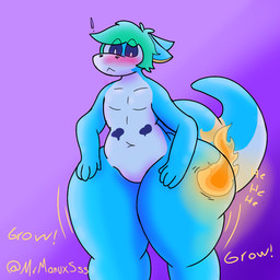 anthro belly_tattoo blush butt duo ears_down growth male pivoted_ears possession solo tail tattoo mrmanuxsss nintendo pokemon generation_5_pokemon ghost pokemon_(species) reptile scalie serperior snake spirit 1:1 hi_res