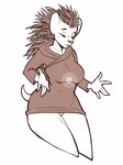 clothed clothing eyes_closed female fully_clothed glowing magic orb panty_peek priest robe simple_background solo spines thigh_up white_background redrabbu ayeph eulipotyphlan hedgehog mammal 2021 brown_and_white digital_media_(artwork) monochrome