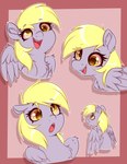 amber_eyes anthro blonde_hair chest_tuft derp_eyes female grey_body hair open_mouth open_smile smile solo tuft wings witchtaunter friendship_is_magic hasbro my_little_pony mythology derpy_hooves_(mlp) equid equine mammal mythological_creature mythological_equine pegasus 2024 absurd_res hi_res