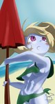 abs anthro beach breasts clothing female looking_up outside panties seaside solo swimwear umbrella underwear strawbdragon league_of_legends riot_games tencent poppy_(lol) yordle absurd_res digital_media_(artwork) hi_res