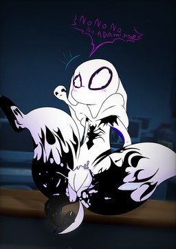 big_butt blush butt clothing computer costume dialogue dialogue_box duo electronics female feral genitals male penis semi-anthro solo tentacles text vulva kajizy 101_dalmatian_street 101_dalmatians disney marvel spider-man_(series) anti-venom anti_venom_(marvel) dolly_(101_dalmatians) venom_(marvel) alien canid canine canis dalmatian domestic_dog mammal symbiote english_text hi_res