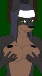 anthro areola black_nipples breast_fondling breast_jiggle breast_play breasts female fondling fur grope hand_on_breast holding_breast inviting jiggling looking_at_viewer nipples nun self_fondle solo ruanshi francine_(ruanshi) canid canine canis dobermann domestic_dog mammal pinscher 2d_animation animated frame_by_frame short_playtime