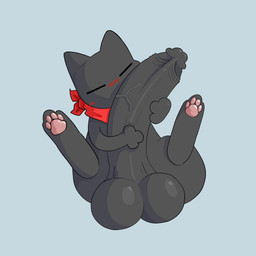 balls big_balls big_penis blush blush_lines curved_penis feral genitals holding_penis huge_balls huge_penis hugging_own_penis hugging_penis humanoid_genitalia humanoid_genitalia_on_feral humanoid_penis humanoid_penis_on_feral hyper hyper_balls hyper_genitalia hyper_penis male pawpads paws penis penis_on_face pink_pawpads red_scarf scarf self_hug sitting small_but_hung solo vein f_d_e_i_a nichijou sakamoto_(nichijou) domestic_cat felid feline felis mammal 1:1 hi_res
