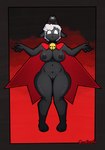 anthro bell bell_collar black_body black_border black_nipples border breasts cape cape_only clothing collar crown curled_hair eyelashes female floating genitals glowing glowing_eyes hair headgear horn jingle_bell jingle_bell_collar mostly_nude nipples pussy short_hair short_horn slightly_chubby small_horn solo thick_thighs white_eyes white_hair wide_hips criminalbunnydraws cult_of_the_lamb massive_monster_(studio) lamb_(cult_of_the_lamb) red_crown_(cult_of_the_lamb) bovid caprine mammal sheep hi_res