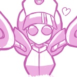 female heart_symbol looking_at_viewer machine not_furry nurse simple_background solo white_background fupoo medabots neutranurse robot 1:1 monochrome pink_and_white