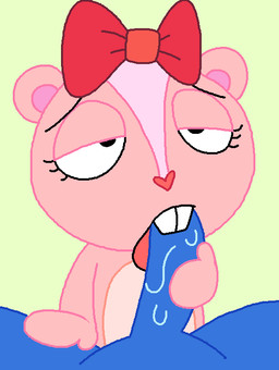 anthro blue_body blue_fur bodily_fluids bow_accessory buckteeth duo fellatio female first_person_view fur genitals green_background half-closed_eyes hand_on_leg hand_on_penis hand_on_thigh handjob male male/female narrowed_eyes nude oral penile penis penis_in_mouth pink_body pink_fur pink_nose pink_tongue saliva saliva_on_penis sex simple_background teeth tongue barvey happy_tree_friends giggles_(htf) petunia_(htf) chipmunk ground_squirrel mammal mephitid rodent sciurid skunk 2026 digital_drawing_(artwork) digital_media_(artwork) english_description