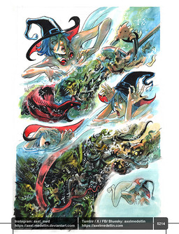 5_fingers ambiguous_feral ambiguous_gender ambiguous_humanoid arms_bent beak bent_legs black_clothing black_hat black_headwear breasts broom bubble cleaning_tool clothed clothed_female clothed_humanoid clothing convenient_censorship doll empty_eyes eyelashes eyewear feathers feet female female_human female_humanoid feral fingers fully_clothed fully_clothed_female fully_clothed_humanoid furrowed_brow furrowed_eyebrows goggles goggles_around_neck green_body green_scales group hair hat headgear headwear inanimate_transformation larger_ambiguous larger_humanoid light liminal_spaces lying magic_user medium_hair mostly_nude mostly_nude_female mostly_nude_human mouth_closed not_furry number on_front open_beak open_mouth outside petrification red_body red_feathers red_sclera scales simple_background size_difference small_breasts smaller_ambiguous smaller_female smaller_feral smaller_humanoid smile split_form swimming tan_body tan_skin teeth text text_box toes transformation underwater voodoo voodoo_doll water white_background wings witch witch_hat worried_look x_eyes axelmedellin inktober shapeshifter_(axelmedellin) voodoo_doll_(axelmedellin) witch_(axelmedellin) animate_inanimate avian bird human humanoid hybrid living_doll living_pumpkin mammal marine merfolk monster siren 2025 artist_name colored dated english_description lighting multiple_scenes painting_(artwork) pen_(artwork) shaded signature traditional_media_(artwork) url