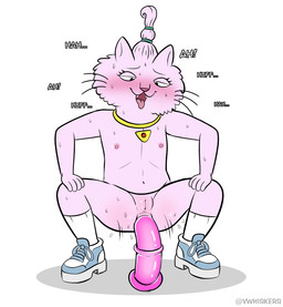 anal anal_penetration animal_dildo animal_genitalia animal_sex_toy anthro blush bodily_fluids breasts butt clothing dildo equine_dildo female flat_chested footwear footwear_only fur genital_fluids genitals hair jewelry masturbation mostly_nude motion_lines necklace nipples nude open_mouth penetration penile penis sex_toy sex_toy_insertion shoes shoes_only smile socks solo sweat teeth text tongue tongue_out vulva young young_anthro vwhiskers bojack_horseman netflix ruthie_(bojack_horseman) domestic_cat felid feline felis mammal digital_media_(artwork)