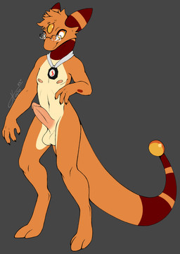 anthro eyewear genitals glasses humanoid_genitalia humanoid_penis male penis slim solo wearing_glasses thatskyhope nintendo pokemon litho_(stormysparkler) ampharos generation_2_pokemon kangaroo macropod mammal marsupial pokemon_(species) absurd_res hi_res