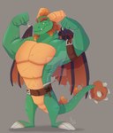 5_fingers abs anthro beard belt facial_hair fingers green_body green_eyes horn male muscular muscular_anthro muscular_male solo tail wings avaroncave activision mythology spyro_the_dragon the_legend_of_spyro terrador dragon mythological_creature mythological_scalie scalie 2018 digital_media_(artwork)