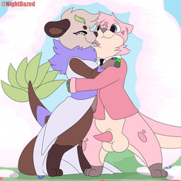 anthro anthro_penetrated blush bodily_fluids clothing cowgirl_position cum cum_from_vagina cum_in_vagina cum_inside digit_ring dress duo eyes_closed fangs female female_penetrated flower from_front_position genital_fluids grey_eyes hand_holding hug impregnation inside jewelry leaf leaking_cum lick_kiss licking lying male male/female male_penetrating male_penetrating_female markings on_bottom on_top orgasm outside ovum penetration penile penile_penetration penis_in_vagina photo pink_clothing pink_suit plant ring sex sitting sperm_cell spots spotted_markings suit tail teeth tongue vaginal vaginal_penetration wedding wedding_dress wedding_ring nightdazed lessy_blueberry mammal mustelid otter 1:1 2026 2d_animation animated digital_media_(artwork) frame_by_frame hi_res loop watermark