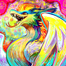 amber_eyes ambiguous_gender antlers blonde_hair blue_background blue_body blue_feathers blue_fur cheek_tuft cherry_blossom colorful_background detailed_background facial_tuft fangs feathered_wings feathers feral flower folded_wings forked_tongue fur glistening glistening_eyes green_background hair horn mane multicolored_body multicolored_fur multicolored_hair open_mouth orange_hair pattern_background petals pink_background pink_body pink_feathers pink_tongue plant prunus_(flower) pupils red_eyes red_hair red_mouth simple_background solo teeth tongue tongue_out tuft white_body white_feathers wings yellow_background yellow_body yellow_feathers yellow_fur yellow_sclera blitzdrachin conditional_dnp mythology dragon furred_dragon furred_scalie mythological_creature mythological_scalie scalie 1:1 2025 absurd_res colorful_theme digital_media_(artwork) digital_painting_(artwork) hi_res painting_(artwork)