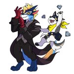 anthro duo raining tail zephyxus atlus megami_tensei mythology persona_(series) persona_5 sega teryx favonius morgana_(persona) ren_amamiya teryx_commodore canid canine canis domestic_cat dragon felid feline felis mammal mythological_creature mythological_scalie scalie wolf 1:1 2022 hi_res