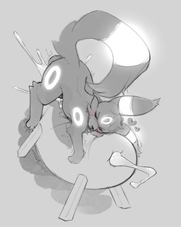 animal_genitalia animal_penis ass_up balls big_penis big_tail black_penis blush bodily_fluids breeding_mount canine_genitalia canine_penis cheek_tuft clenched_teeth cum cum_inside cum_splatter cum_through cumshot doggystyle ejaculation eyebrows eyes_closed facial_tuft feral from_behind_position genital_fluids genitals glowing glowing_markings head_down head_tuft heart_symbol hug huge_penis knot long_tail male markings masturbation mount mounting orgasm penetrable_sex_toy penis quadruped sex sex_toy simple_background solo straddling tail teeth tuft twitching pdart nintendo pokemon eeveelution generation_2_pokemon pokemon_(species) umbreon hi_res monochrome signature
