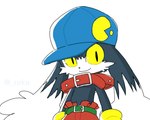 anthro clothed clothing collar gloves handwear hat headgear headwear long_ears looking_at_viewer male partially_clothed smile smiling_at_viewer solo yellow_eyes young roku bandai_namco klonoa_(series) pac-man_(series) klonoa pac-man domestic_cat felid feline felis hybrid lagomorph leporid mammal rabbit 5:4 signature