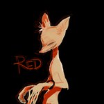 5_fingers anthro biped cane creepy_smile eyes_closed fingers humanoid_hands inner_ear_fluff long_fingers male orange_body sharp_teeth shirtless skinny_anthro skinny_male smile solo standing teeth text tuft rantarei ruby_quest red_(rq) canid canine fox mammal 1:1 character_name