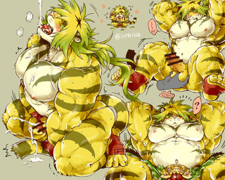 anthro ball_grab balls blush bodily_fluids bottomwear butt censor_bar chibi clothing cum cum_on_tongue duo genital_fluids genitals ineffective_censorship loincloth male masturbation muscular muscular_male nipples pecs penile penile_masturbation solo_focus tongue iotto1026 lifewonders tokyo_afterschool_summoners macan_(tas) felid mammal pantherine tiger 5:4 censored digital_media_(artwork)