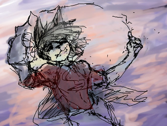 abstract_background anthro clothed clothing empty_eyes female hair smile solo anonymous_artist unknown_species 4:3 character_request unfinished