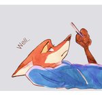 anthro cellphone clothed clothing electronics fur holding_cellphone holding_object holding_phone lying on_back orange_body orange_fur phone solo strawberry628_(artist) disney zootopia nick_wilde canid canine fox mammal red_fox true_fox 2020 letterbox painting_(artwork) traditional_media_(artwork) traditional_painting_(artwork) traditional_watercolor_(artwork) watercolor_(artwork)