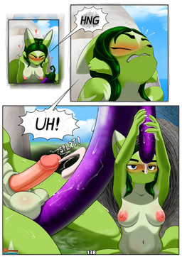 animal_genitalia anthro areola balls belly big_breasts black_nose black_outline blue_eyes blush bodily_fluids breasts butt claws clothing cloud cum dripping erect_nipples erection eyebrows eyelashes fingers fur genital_fluids genitals grass green_body green_fur green_hair grinding gynomorph hair heart_symbol herm humanoid_genitalia humanoid_penis intersex long_hair navel nipples nude onomatopoeia open_mouth oral orgasm outline outside pawpads paws penis pink_areola pink_nipples plant precum precum_drip presenting profanity pubes raised_eyebrow rock saliva sheath shy sitting sky smoke solo sound_effects spread_legs spreading steam sucking sweat sweatdrop tail teeth text thick_thighs thought_bubble tongue tongue_out tree spoogiehowl patreon holt_(spoogiehowl) canid canine canis fox mammal absurd_res colored comic digital_media_(artwork) english_text hi_res shaded
